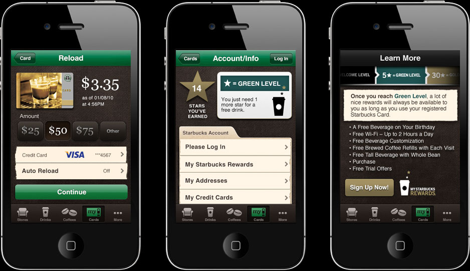 Starbucks iPhone App Set 2